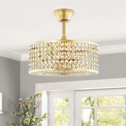 Best Sale 🌟 GETLEDEL 18" Caged Crystal Ceiling Fan With Remote, Gold 🥰 -ceiling lighting store f3a117ab030d9f57 2776 w800 h800 b0 p0