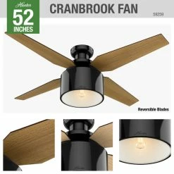 Budget 😉 Hunter Fan Company 52" Cranbrook Low Gloss Black Ceiling Fan W/ Light/Remote 😉 -ceiling lighting store f481909a0f8fcf4c 7532 w800 h800 b0 p0