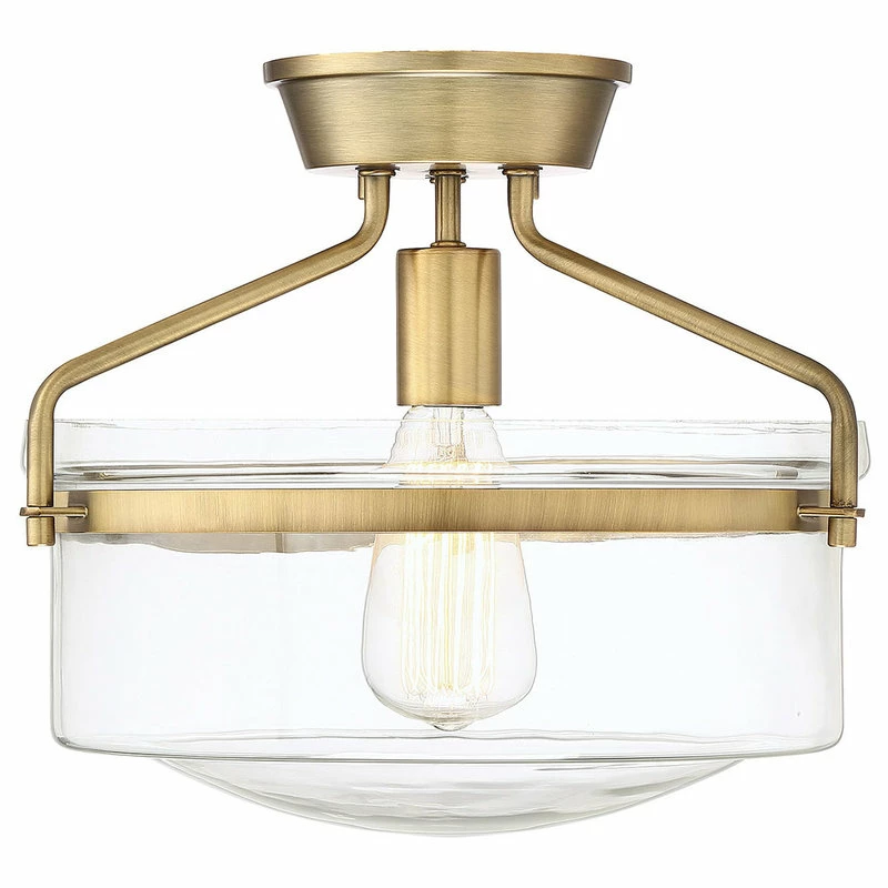 Brand new ✔️ Helmsman Lighting Works 1-Light Semi-Flush Mount, Natural Brass ✔️ 1 Brand new ✔️ Helmsman Lighting Works 1-Light Semi-Flush Mount, Natural Brass ✔️