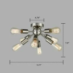 Promo 🌟 Mooseled Milano Sputnik Ceiling Light 8-light Flush Mount Fixture, Brushed Nickel 😀 -ceiling lighting store f5b1d88a0e9a5acc 8383 w800 h800 b0 p0