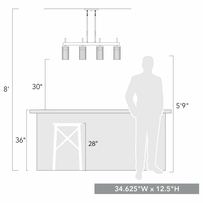 Best Sale π Golden Lighting Winslett Linear Pendant, Matte Black With Ribbed Clear Glass π 6 Best Sale π Golden Lighting Winslett Linear Pendant, Matte Black With Ribbed Clear Glass π - Image 6