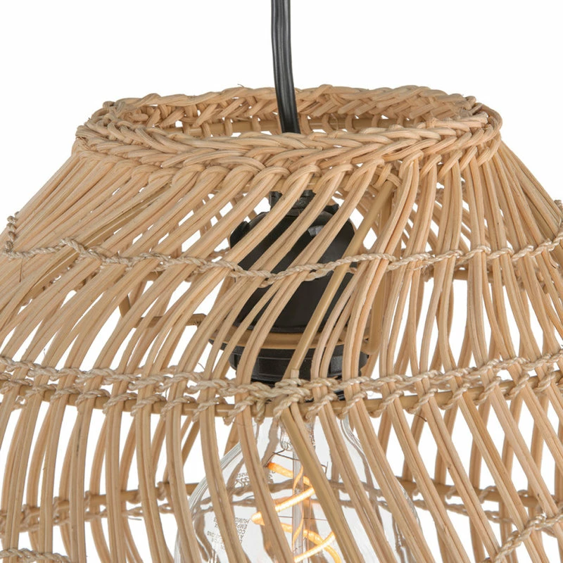 Hot Sale 🔔 KOUBOO Luhu Open Weave Cane Rib Mini Bell Pendant Lamp, Natural, Small ✔️ 3 Hot Sale 🔔 KOUBOO Luhu Open Weave Cane Rib Mini Bell Pendant Lamp, Natural, Small ✔️ - Image 3
