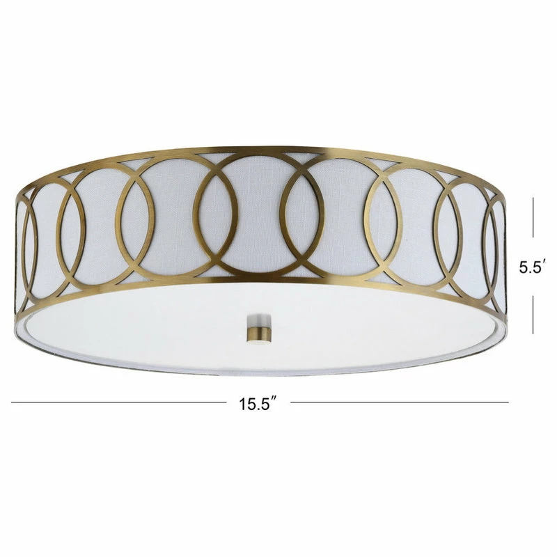 Discount ⭐ JONATHAN Y Aria 2-Light Metal LED Flush Mount, Brass Gold, 15.5"w 😀 6 Discount ⭐ JONATHAN Y Aria 2-Light Metal LED Flush Mount, Brass Gold, 15.5"w 😀 - Image 6