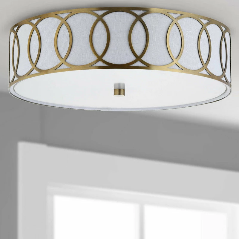 Discount ⭐ JONATHAN Y Aria 2-Light Metal LED Flush Mount, Brass Gold, 15.5"w 😀 7 Discount ⭐ JONATHAN Y Aria 2-Light Metal LED Flush Mount, Brass Gold, 15.5"w 😀 - Image 7
