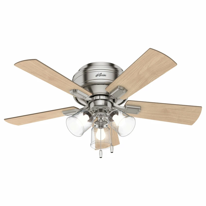 Hot Sale 😉 Hunter Fan Company Crestfield Brushed Nickel Ceiling Fan With Light, 42" ❤️ 1 Hot Sale 😉 Hunter Fan Company Crestfield Brushed Nickel Ceiling Fan With Light, 42" ❤️