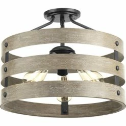 Deals 👍 Progress Lighting Gulliver 3-Light Semi-Flush Convertible ❤️