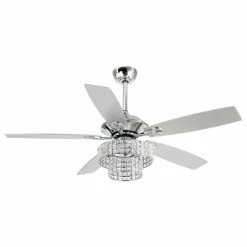 Best reviews of 🌟 Whoselamp 52 Modern Crystal Ceiling Fan With 4-Lights/5 Blades, Remote Control, Chrome 🔥 -ceiling lighting store ff31a1130c99fcfe 4609 w800 h800 b1 p0
