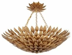 Cheapest 🎉 Crystorama Lighting Broche 6 Light Antique Gold Semi-Flush 👍