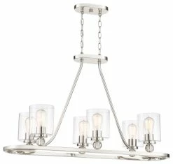 Brand new ✔️ Minka Aire Minka Lavery 3076-613 6 Light 38"W Linear Chandelier - Polished Nickel 🥰