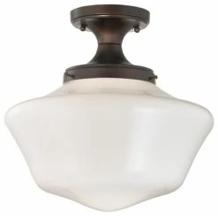 Best Sale 👍 Destination Lighting 14-Inch Wide Schoolhouse Ceiling Light In Bronze Finish ❤️