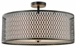 New 🛒 Woodbridge Lighting Inc. Woodbridge Lighting Spencer 3-light Metal Semi-Flush Fixture In Bronze Off White ⭐