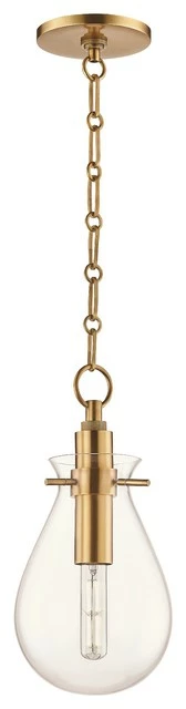 Coupon 🧨 Hudson Valley Lighting Ivy 1 Light Pendant, Aged Brass, 7.5" ✔️