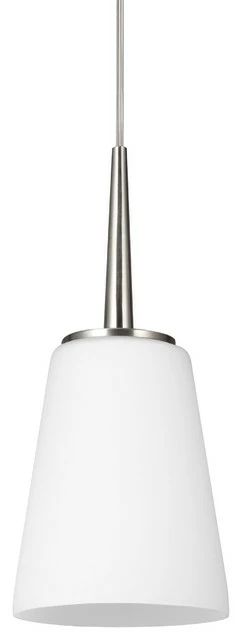 Cheapest 🛒 Sea Gull Lighting 1-Light Mini-Pendant, Brushed Nickel ⭐