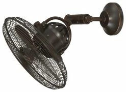 Cheapest 👍 14" Aged Bronze Cage Wall Fan W/ Adjustable Arm - Craftmade Bellows IV BW414AG3 ✔️