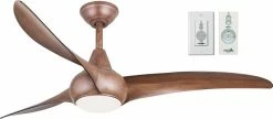 Discount 🔥 Minka Aire Minka Light Wave 52" Ceiling Fan W/Remote & Wall Control Bundle-Distressed Koa 🔔