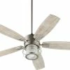 Promo ⭐ Quorum International Quorum Galveston Ceiling Fan, Satin Nickel 🔥