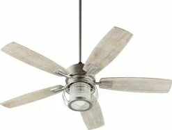 Promo ⭐ Quorum International Quorum Galveston Ceiling Fan, Satin Nickel 🔥