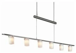 Hot Sale ✔️ Minka Aire Counter Weights 47.25" 6-Light Low Voltage Brushed Nickel Etched Opal Glass 🎉