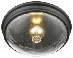 Budget 🥰 Millennium Lighting Inc Millennium Lighting Flushmount, Matte Black, Clear Seeded ⌛