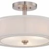 Flash Sale ⌛ Minka-Lavery 4107-84 3 Light Semi Flush Mount Parsons Studio Brushed Nickel 🥰