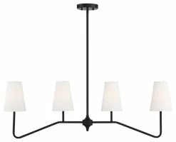 Best Pirce ❤️ Trade Winds Lighting 4-Light Linear Pendant Light In Matte Black ✔️