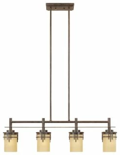 Best Sale 🎉 Designers Fountain Mission Ridge 4-Light Island, Warm Mahogany ⭐